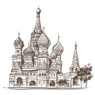 Saint Basil's Cathedral hand drawn vector illustration N7