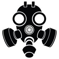 silhouette of gas mask