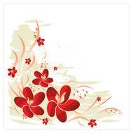Red flowers &amp; Grunge background