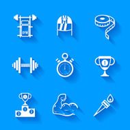 Set of white sports icons N3
