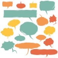Vector Set of Grunge Comics Bubbles Talk and Think N6