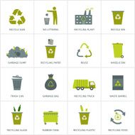 Recycling garbage icons set N2