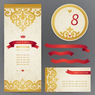Vintage ornate cards with hipsters label N2