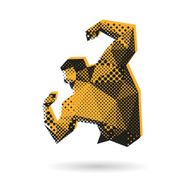 Muscle man abstract isolated on a white backgrounds N10