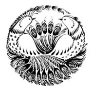 silhouette circle birds of paradise