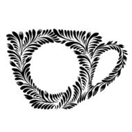 decorative silhouette teacup N2