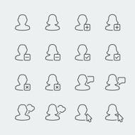 People related vector icons set thin line N2