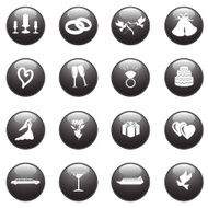 Glossy Wedding Icons