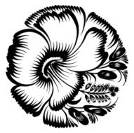 decorative silhouette hibiscus N5