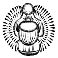 decorative silhouette scarab beetle egypt