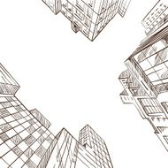 Hand drawn cityscape vector illustration N7