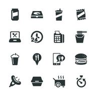 Take Out Food Silhouette Icons N2