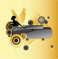 Different sized circles with angel design N4