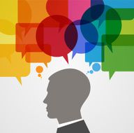 human head with speech bubbles N2