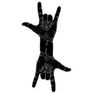 Rock on hand creative sign with two hands