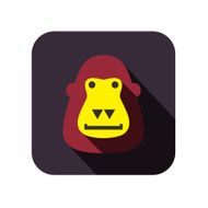 gorilla face flat icon design Animal icons series