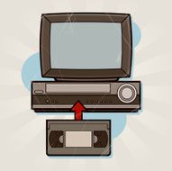 Retro tv set with vhs N2
