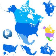 detailed map of North America