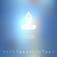 Blured background with yoga logo N5