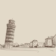 Pisa hand drawn vector illustration N5