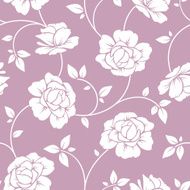 Seamless white floral pattern on purple Vector illustration