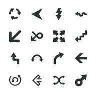 Arrow Sign Silhouette Icons