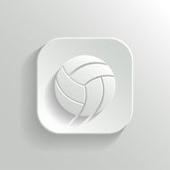Volleyball icon - vector white app button N2