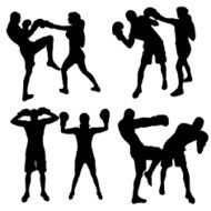 Vector silhouettes of people N287