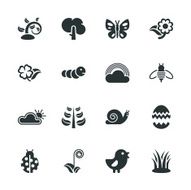 Spring Season Silhouette Icons