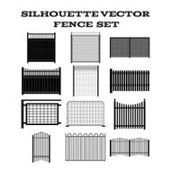 SILHOUETTE VECTOR FENCE SET N3