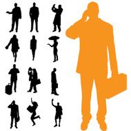 Vector silhouette of business people N138