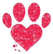 Paw and heart shape N2