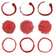 Circular Red Brush Stroke