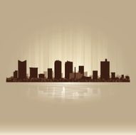 Fort Worth Texas brown skyline city silhouette