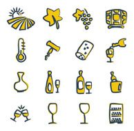 Wine Icons Freehand 2 Color