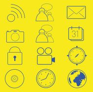 wireframe multimedia icons N2