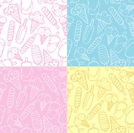 Pattern of outline ice-creams