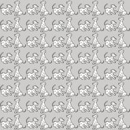 Dog Dalmatian pattern Grey background square vector - Illustration