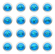 Blue Icons - Transportation Outlines N2