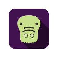 Manatee animal face flat design