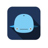 whale face flat icon design Animal icons series N2