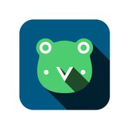 frog face flat icon design Animal icons series N2