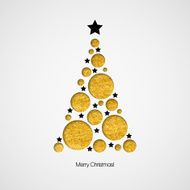 Christmas card with tree Vector illustration N3