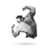 Muscle man abstract isolated on a white backgrounds N11
