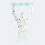 Form Man with Human DNA Concept Scientific