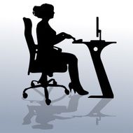 Vector silhouettes of woman N165