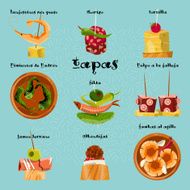 Traditional spanish snack Selection of tapas