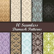 Set of Damask Seamless Patterns