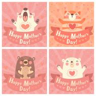 Greeting card for mom with cute animals N4