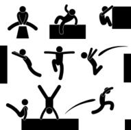 Parkour Man Jumping Climbing Leap Pictogram